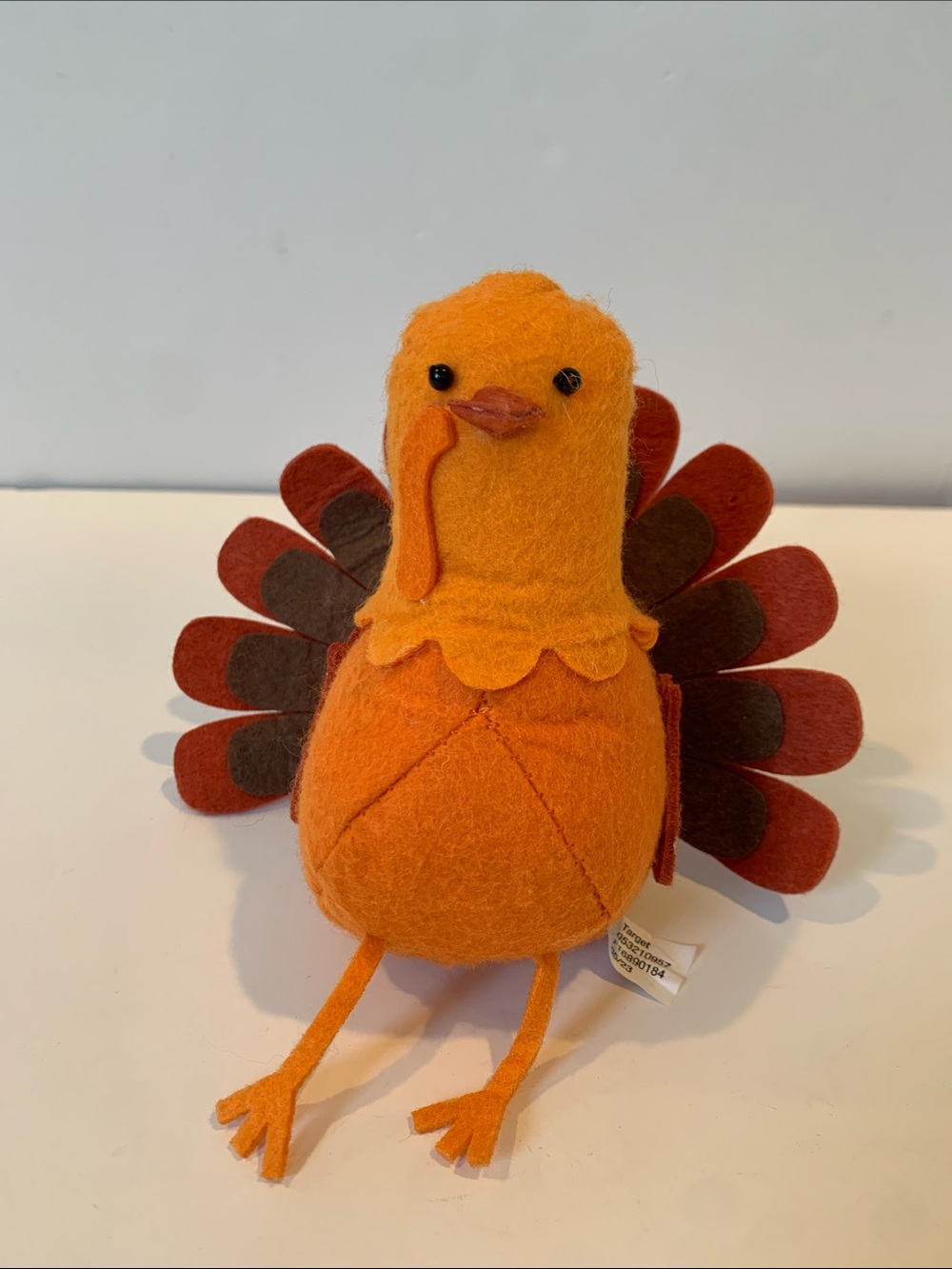 Target Small 5” Tall Orange Felt Fabric Turkey with Bean Bag base for Tabletop